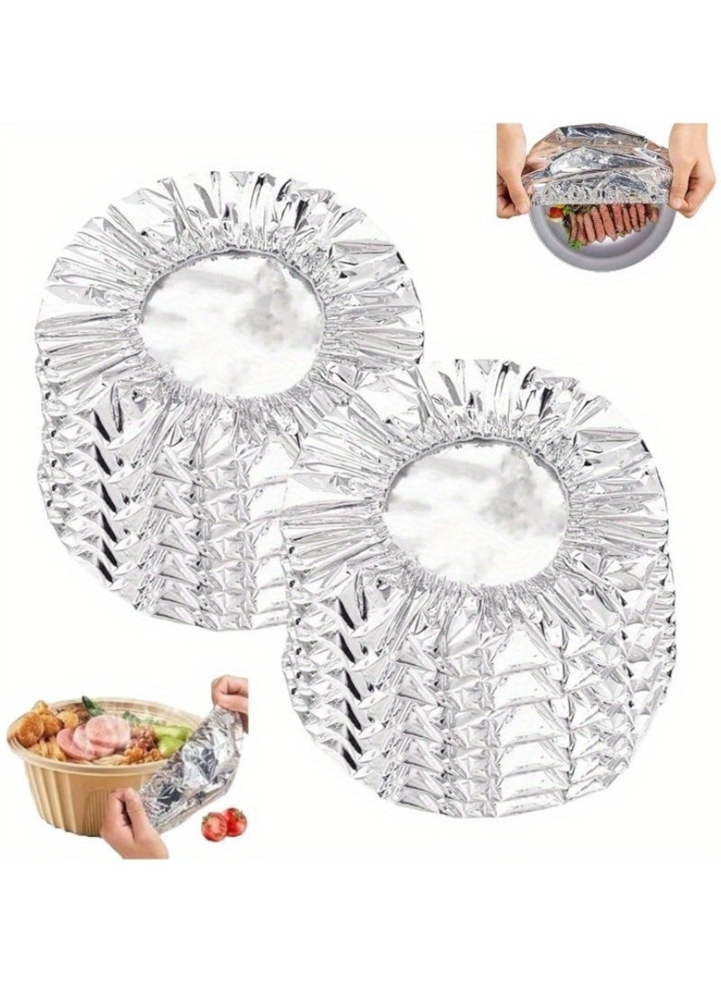 Forest Home 30Pcs Repeatable Aluminium Foil Film Insulation Cover,Aluminum Foil Food Covers,Kitchen Fresh-Keeping Insulation Film,Fruit Cling Wra,Reusable Elastic Bowl Covers - Image 1